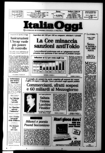 Italia oggi : quotidiano di economia finanza e politica